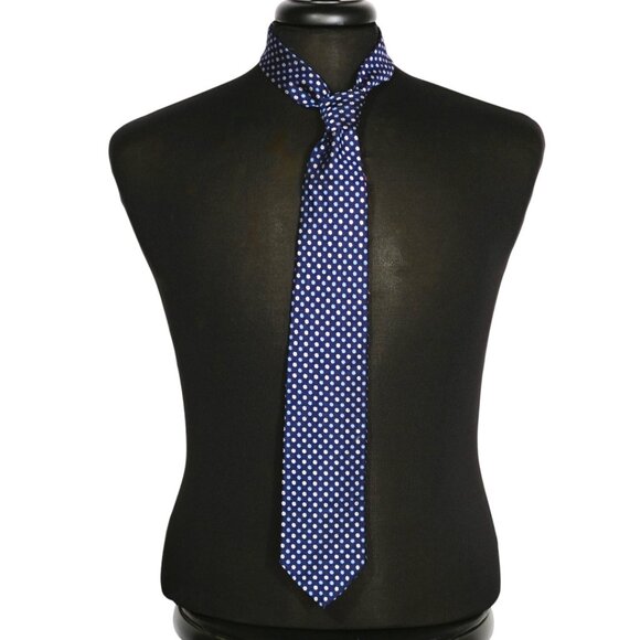 Brooks Brothers 100% Silk Blue Tie with Small Blue and White Flowers - 60" - Picture 1 of 5